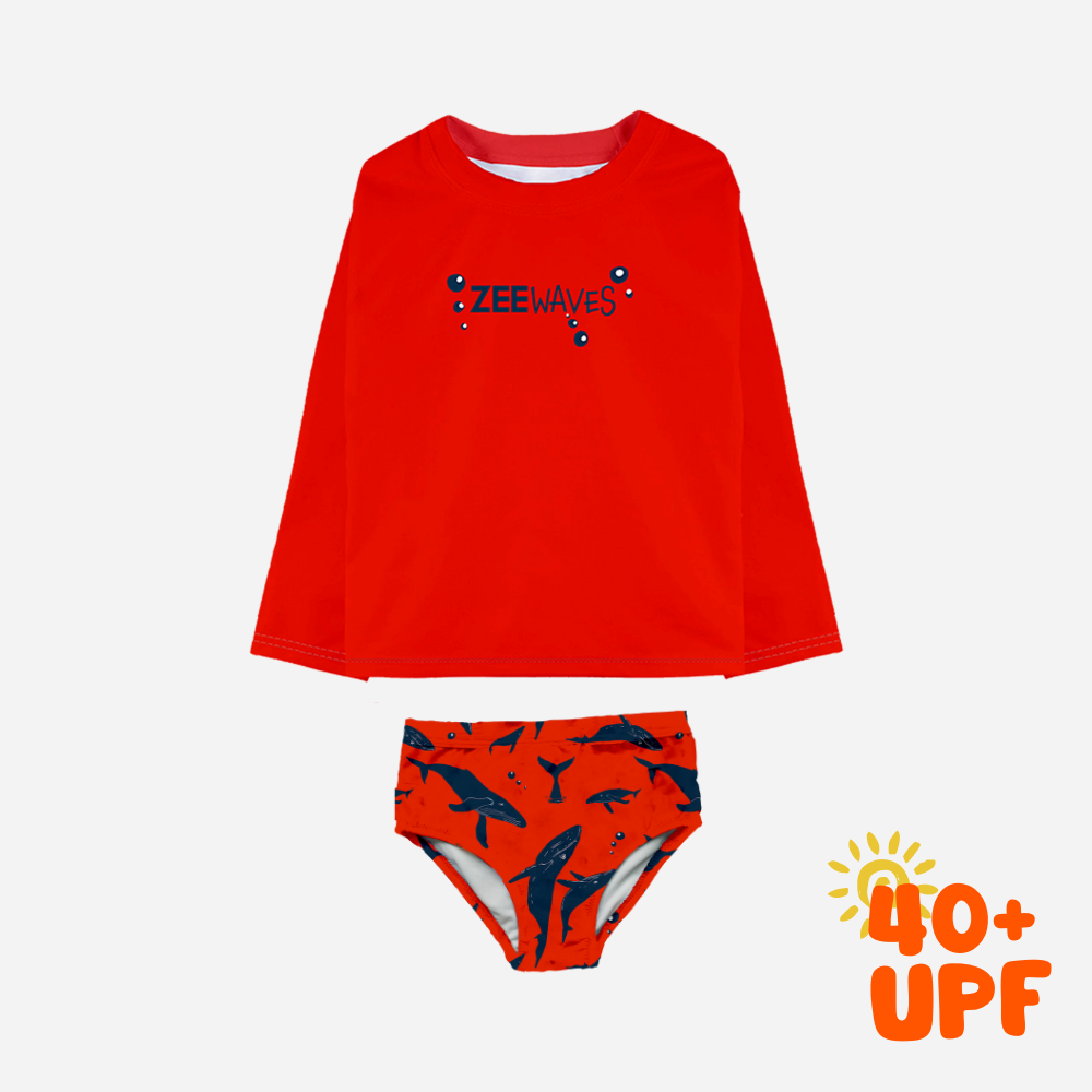 Sleeved UV Rashguard / Whale Set LWP