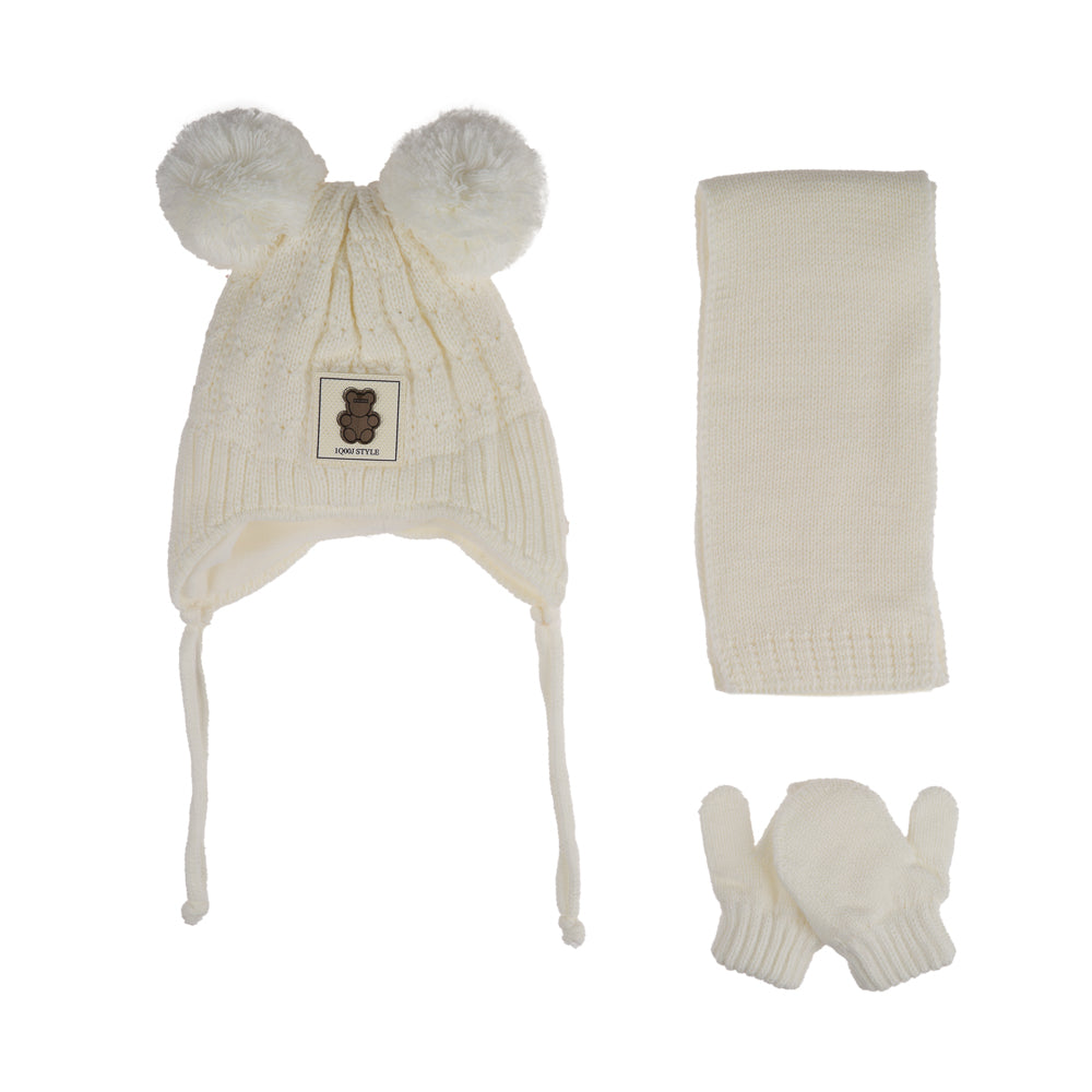 Atkı Bere Eldiven 3'lü Takım 0-18 Aylık Kız