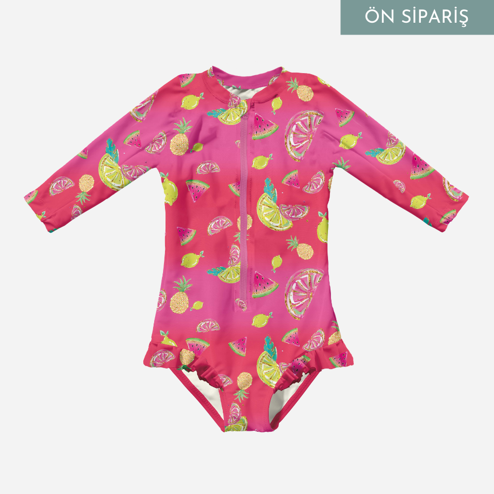Ön Sipariş Lime Sleeved Swimsuit