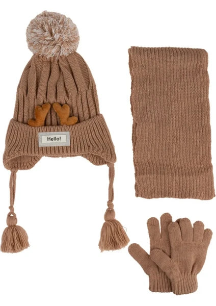 
                  
                    Atkı Bere Eldiven Geyikli 3'lü Takım 1-4 Yaş Erkek
                  
                